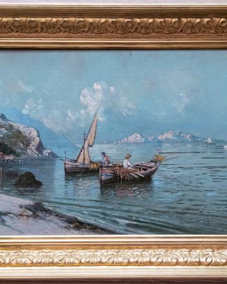 Giuseppe carelli olio tela napoli capri napoletano