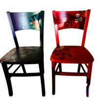 2 Sedie In Legno Di Faggio Stile Anni 50 Dipinte