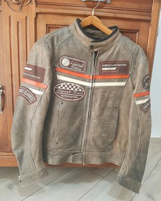 giubbino moto pelle custom cafe racer giubbotto L