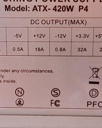 Alimentatore pc fisso