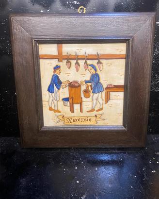 Quandro artigianato  in ceramica  baffoni