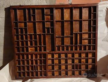 Cassetti da tipografia per piccoli oggetti