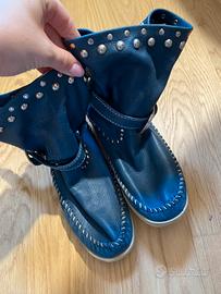 Stivaletto Made in Italy, Hector. Blu in nappa