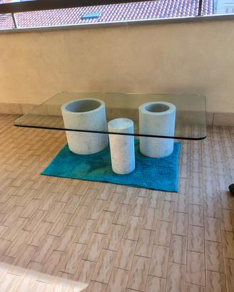 Tavolino "Di Uno Tre" in marmo bianco Casigliani 