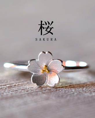 Anello Sakura in Argento 925 | Misura Regolabile