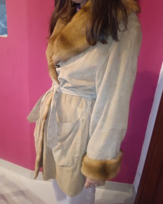 Giacca/cappotto in vera pelliccia di visone, tagli