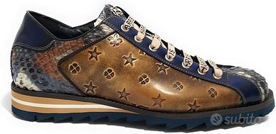 Scarpe Uomo Harris Sneaker Pelle Shade Lino/Shade