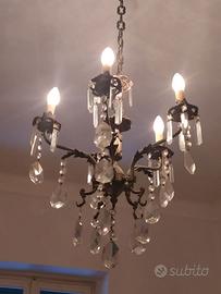 2 LAMPADARI ANTICHI A GOCCE 50X50 E 40X40
