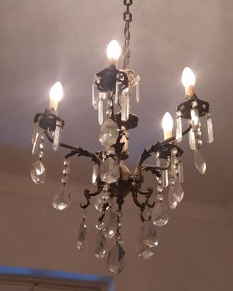 2 LAMPADARI ANTICHI A GOCCE 50X50 E 40X40