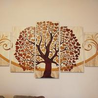 quadro albero della vita in 5 pezzi