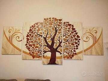 quadro albero della vita in 5 pezzi