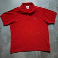 Lacoste Red Polo Shirt L - Classic Fit Cotton 