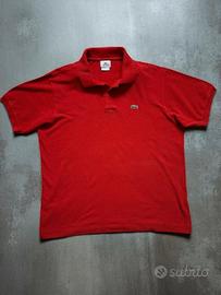 Lacoste Red Polo Shirt L - Classic Fit Cotton 
