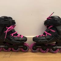 Pattini FR Skates FRX 80 nero lacci e ruote rosa