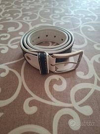 cintura uomo vera pelle made in italy blu struzzo