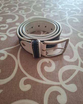 cintura uomo vera pelle made in italy blu struzzo