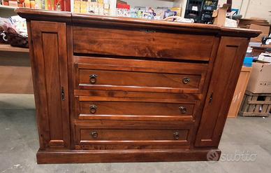 scrittoio canterano in noce massello antico