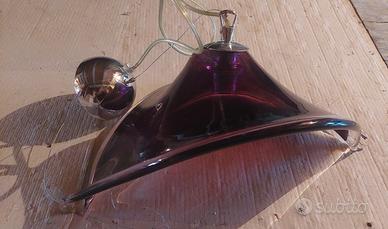 lampadario foglia color viola