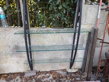 mensola in ferro e vetro 