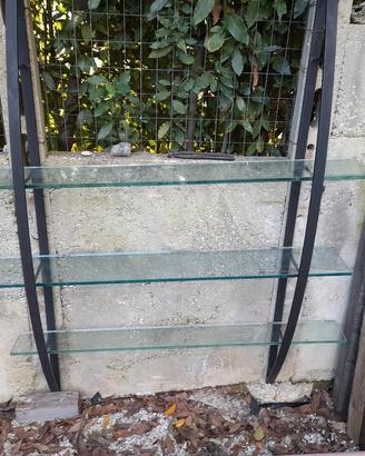 mensola in ferro e vetro 