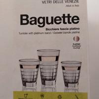 Set 6 bicchieri Baguette con banda in platino