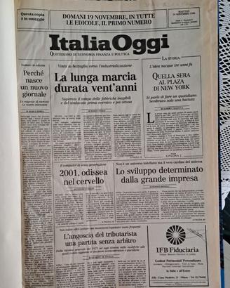 ITALIA OGGI QUOTIDIANO PRIMO NUMERO 1986