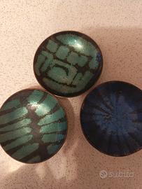 set 3 piattini in rame 