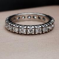  anello veretta oro bianco con diamanti 