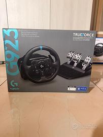 G923 logitech trueforce+pedali per ps5, ps4 e pc