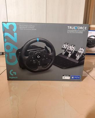 G923 logitech trueforce+pedali per ps5, ps4 e pc