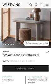 Nuevo Scrivania con cassetto Mael