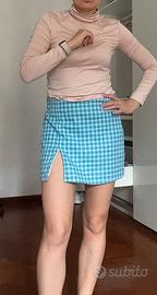 Gonna a quadri azzurri