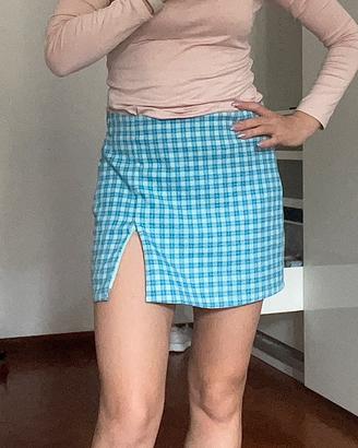 Gonna a quadri azzurri