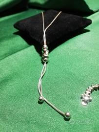 Bracciale, anello, collana, argento 925