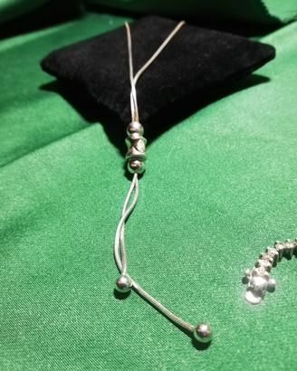 Bracciale, anello, collana, argento 925