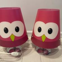 Coppia abat-jour gufo piu cappello lampada