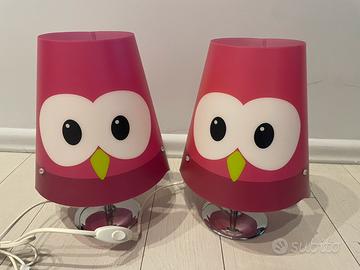 Coppia abat-jour gufo piu cappello lampada