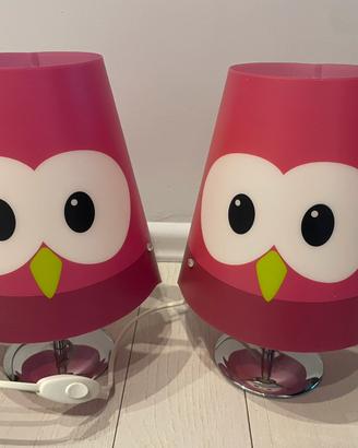 Coppia abat-jour gufo piu cappello lampada
