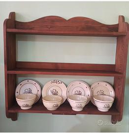 Piattaia rustica in legno con decorazione girasole