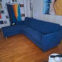 Divano letto, 3 posti con penisola