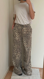 Pantaloni leopardati in cotone