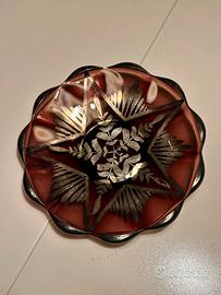 Set 4 piattini vetro bordeaux