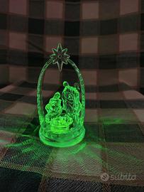 presepe luminoso led cristallo plastica natale