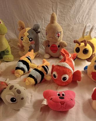 Lotto 12 Peluche Misti Pokémon, Disney, Mario etc 