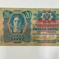 Banconota 20 Kronen Austro-Ungariche 1913 Original