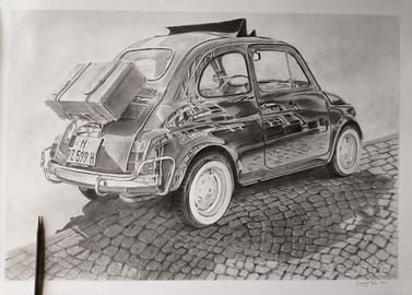 "Disegno realistico Fiat 500 A1