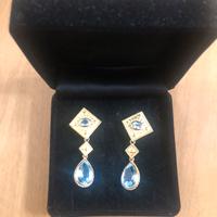 Orecchini oro 18 kt e topazi