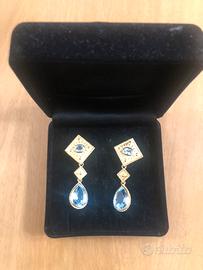 Orecchini oro 18 kt e topazi
