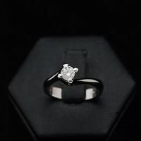 SOLITARIO ANELLO ORO BIANCO 18KT BRILLANTE 0.35CT