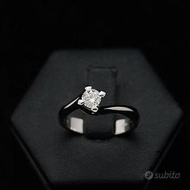 SOLITARIO ANELLO ORO BIANCO 18KT BRILLANTE 0.35CT